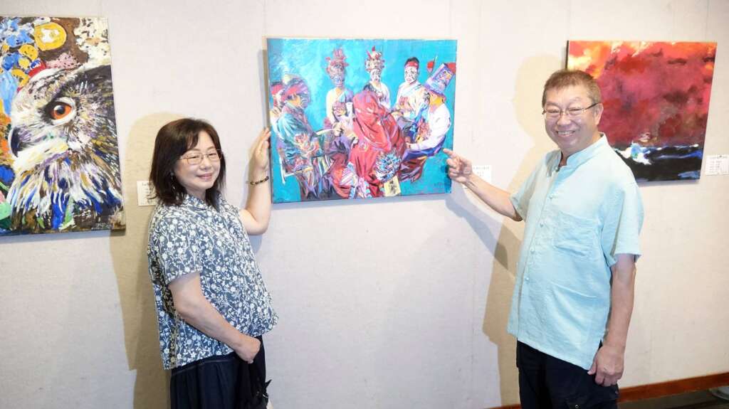 ▲藝術家羅榮源和太太謝碧芬都是畫家鶼鰈情深。（圖／記者林明佑攝）